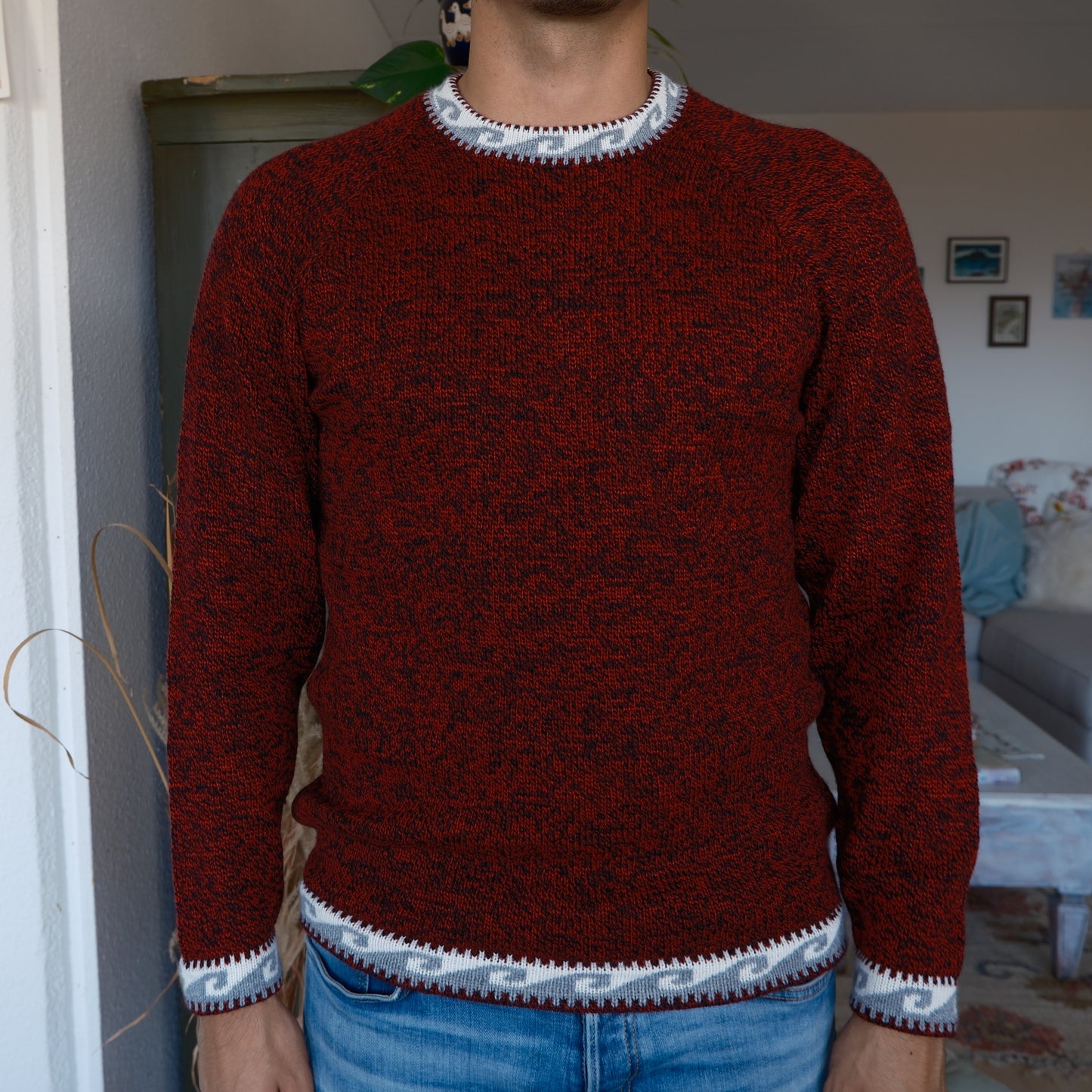 EXKLUSIV Pullover Weinrot