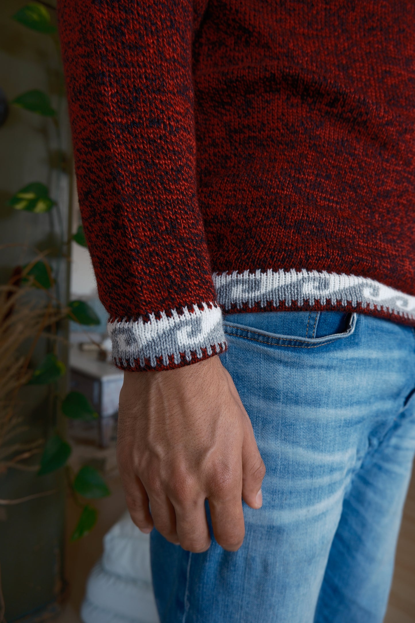 EXKLUSIV Pullover Weinrot