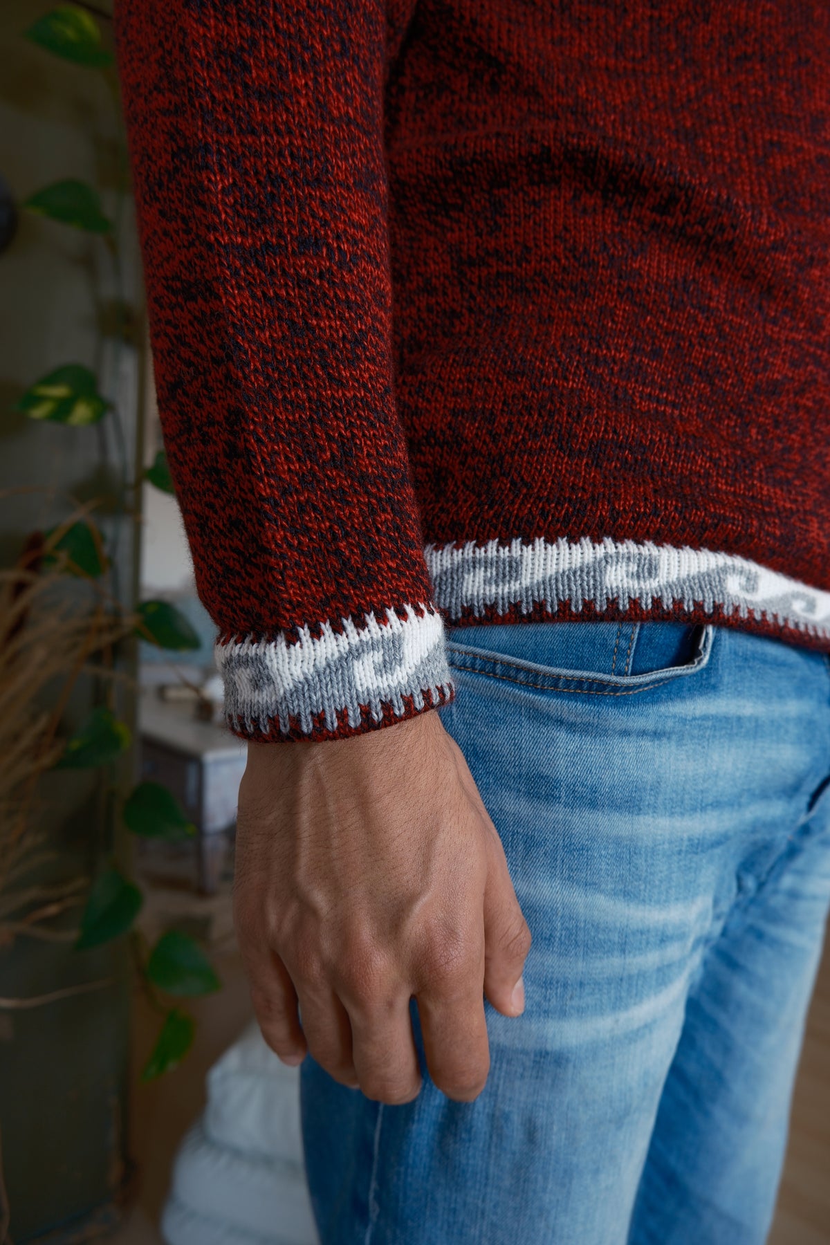 EXKLUSIV Pullover Weinrot