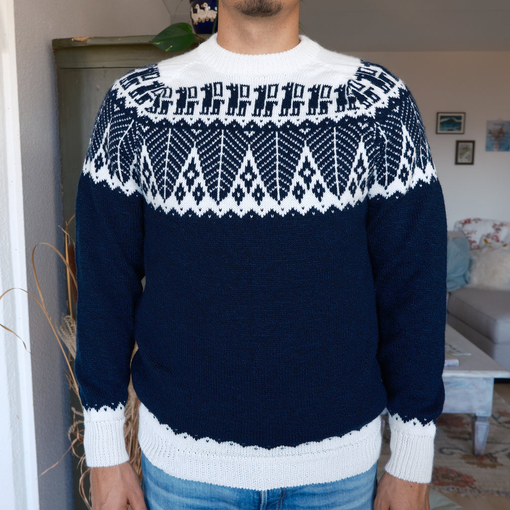 SELVA Pullover Blau-Weiss