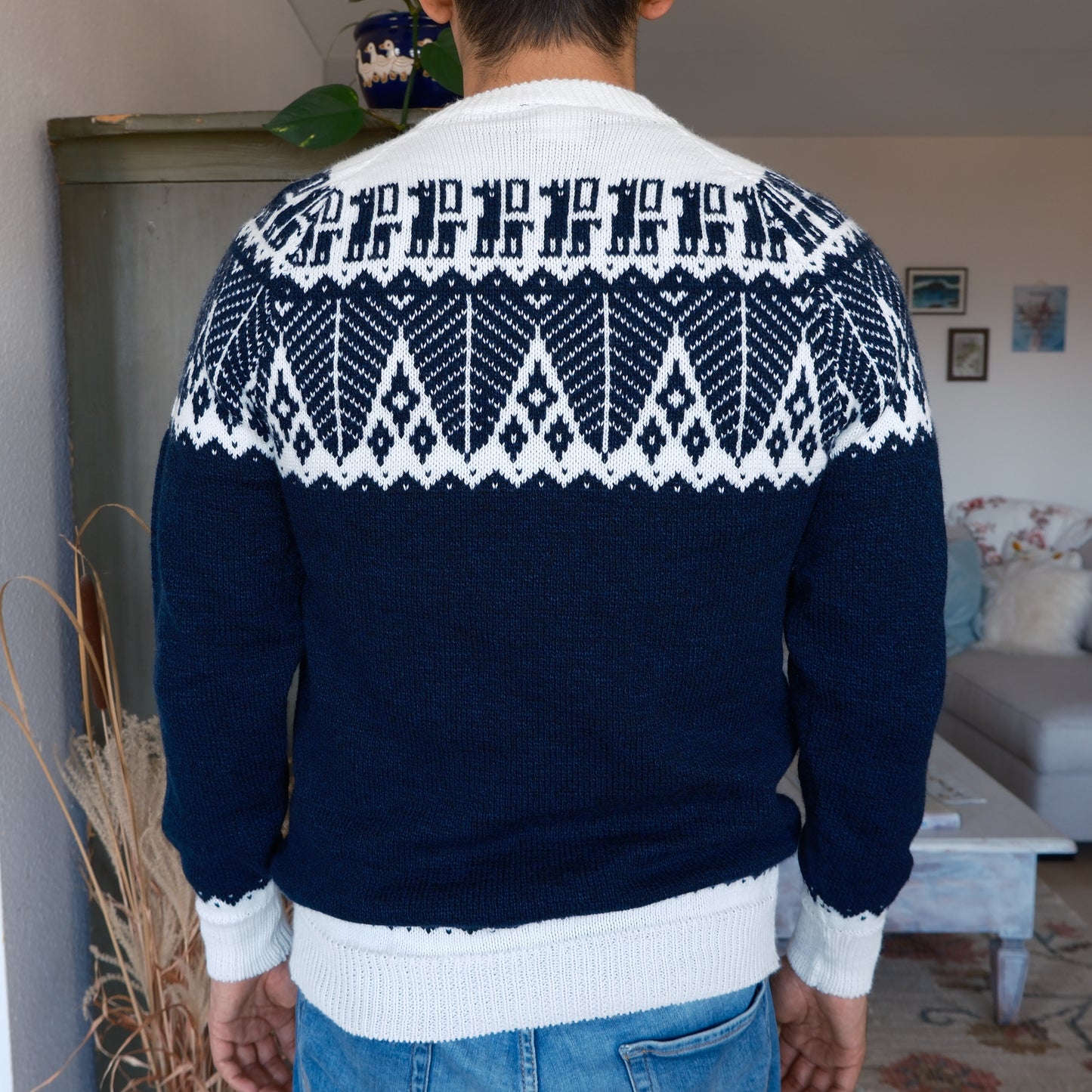 SELVA Pullover Blau-Weiss