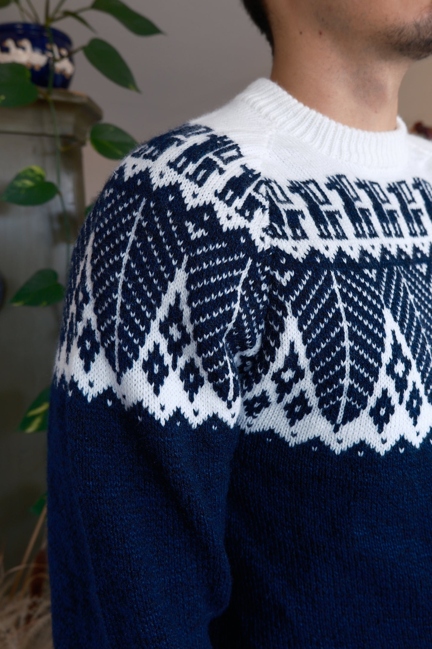 SELVA Pullover Blau-Weiss