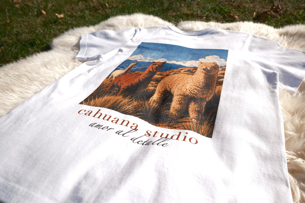 T-Shirt Design "Alpacitas" Weiss