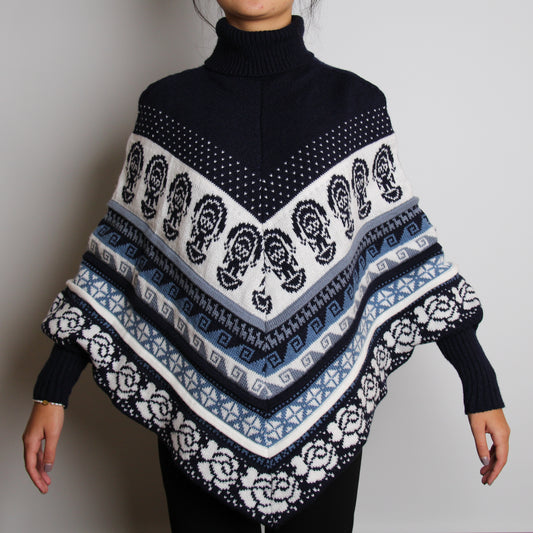 PONCHO Cape Dunkelblau (exklusiv)