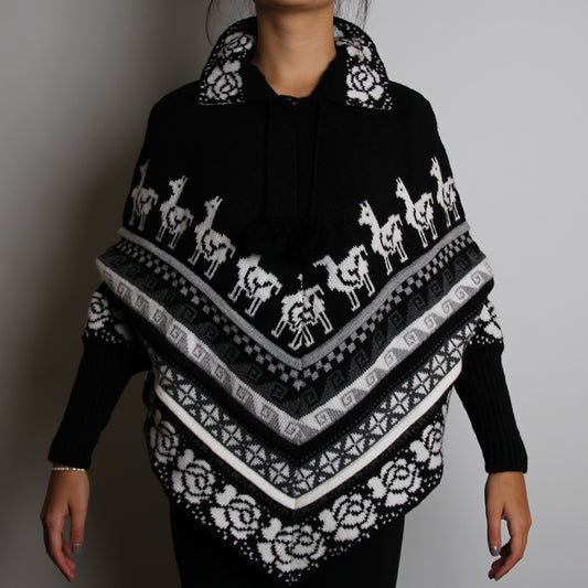 PONCHO Cape Schwarz (exklusiv)