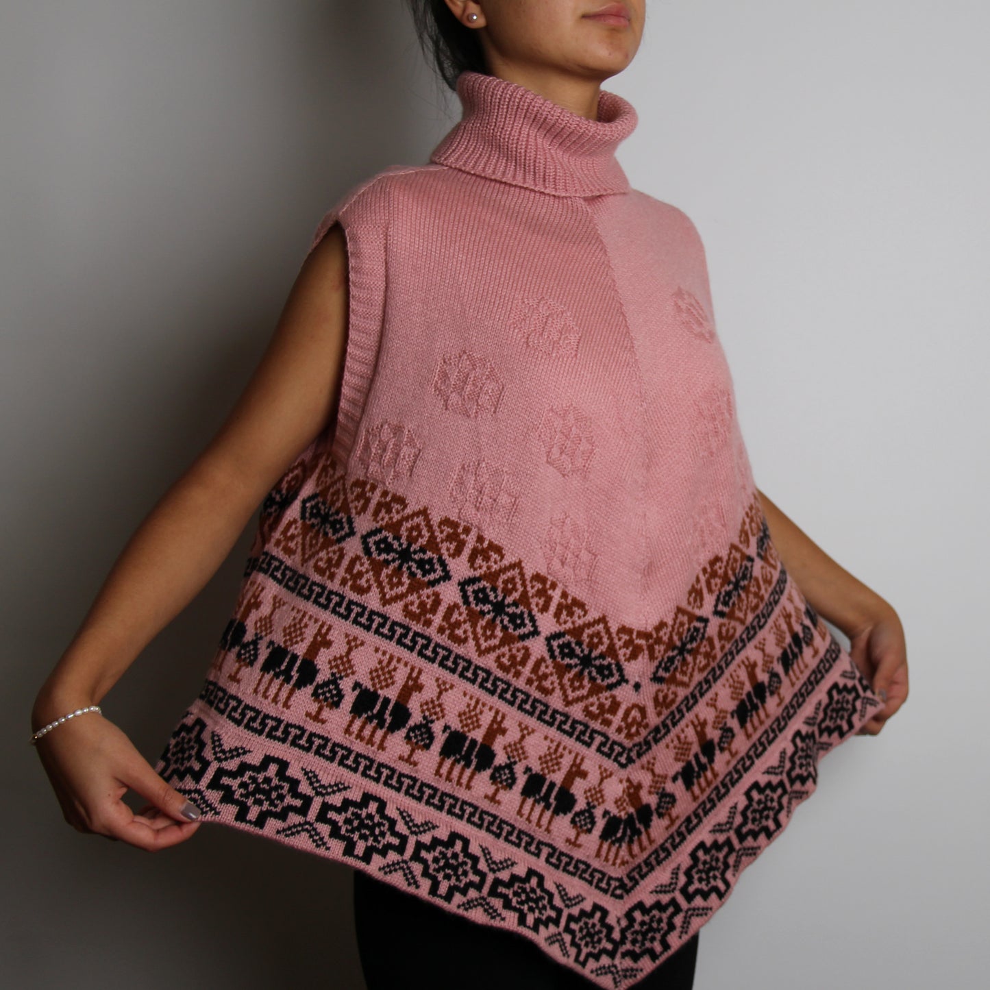 PONCHO Cape ärmellos Rosa (exklusiv)