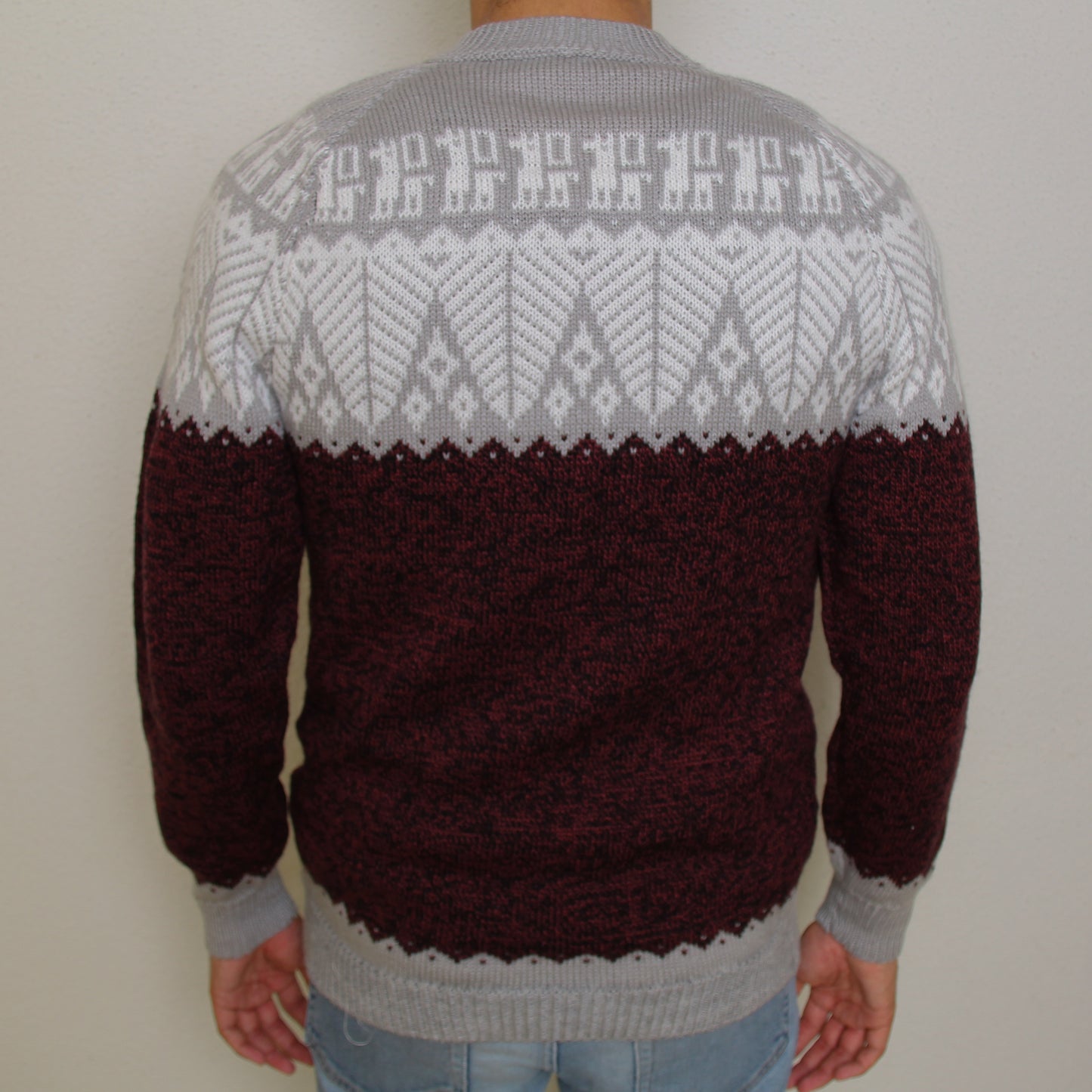 SELVA Pullover Rot-Grau (exklusiv)