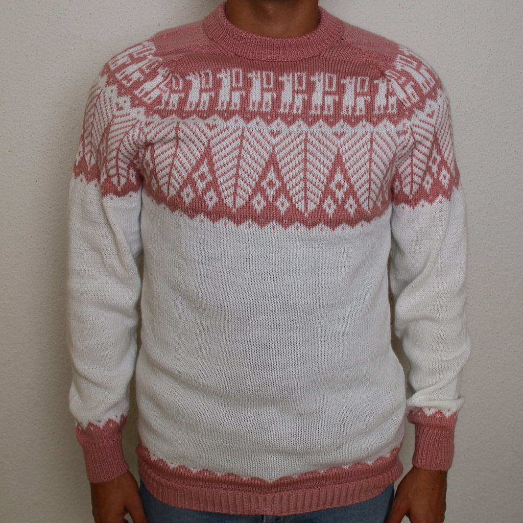 SELVA Pullover Weiss-Rosa