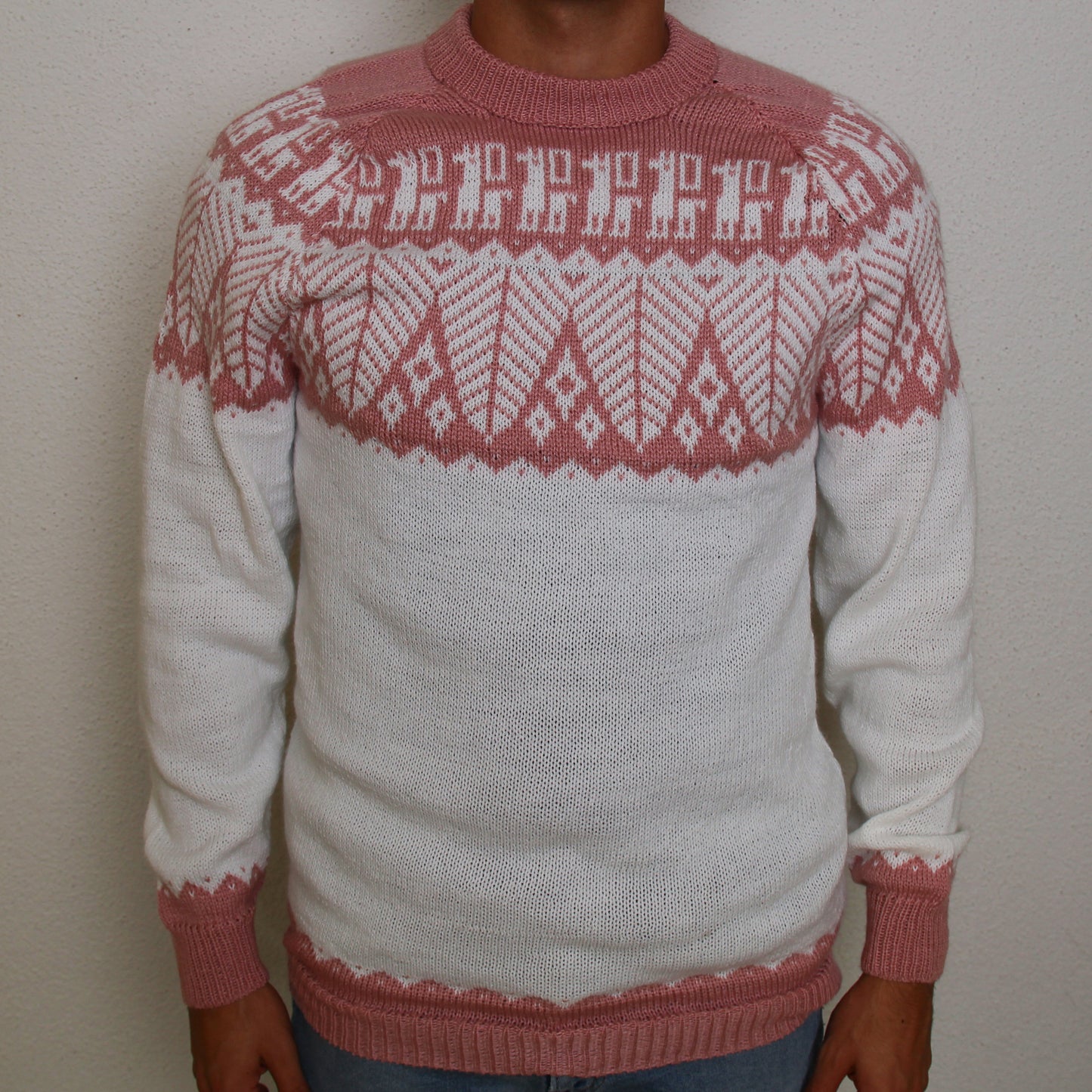 SELVA Pullover Weiss-Rosa (exklusiv)