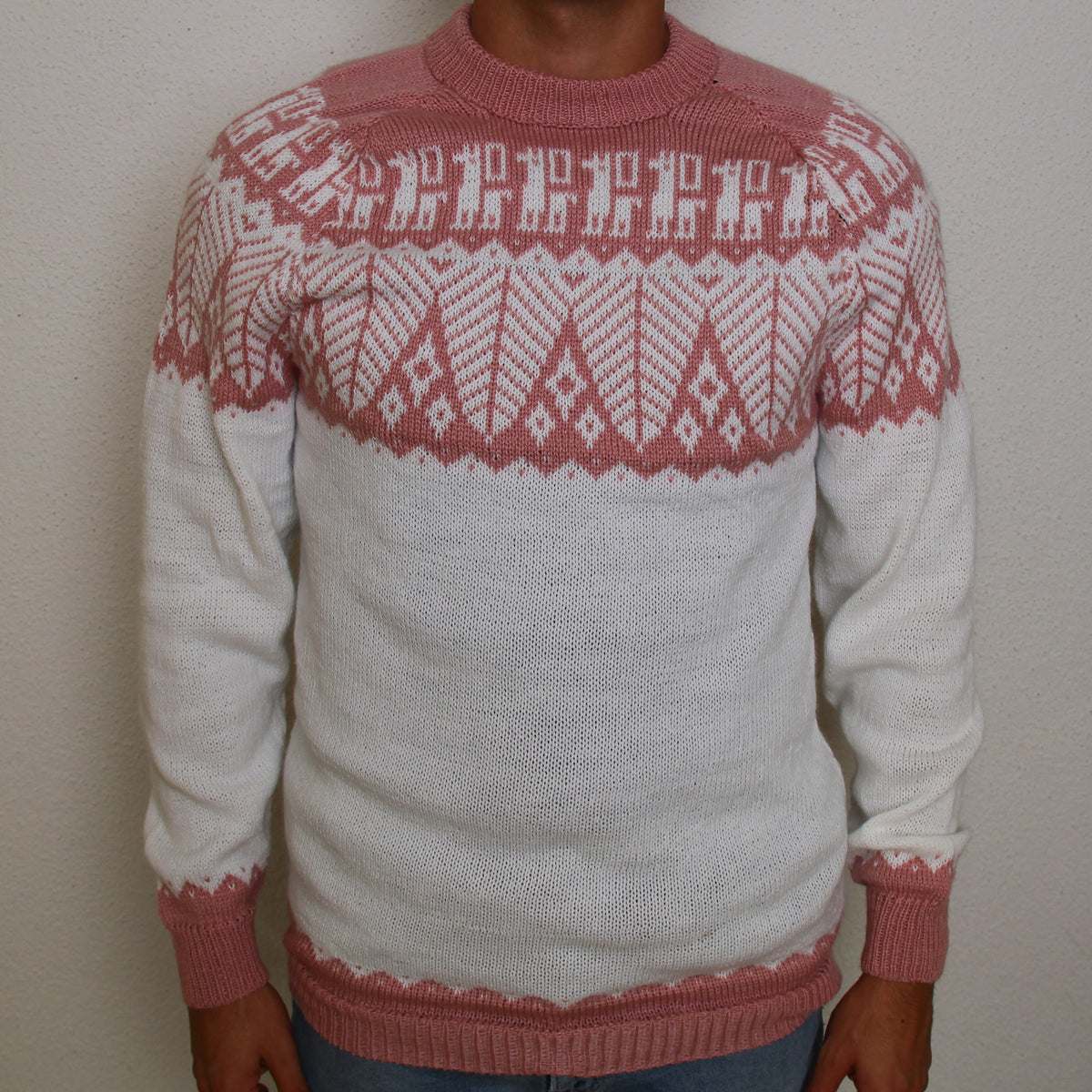 SELVA Pullover Weiss-Rosa