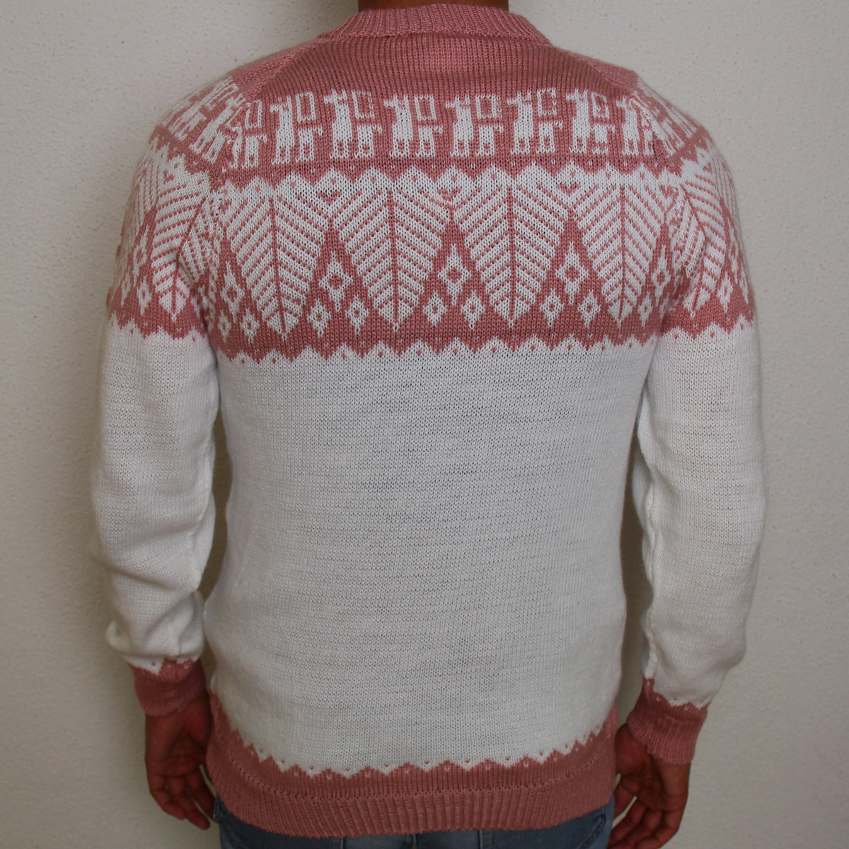 SELVA Pullover Weiss-Rosa