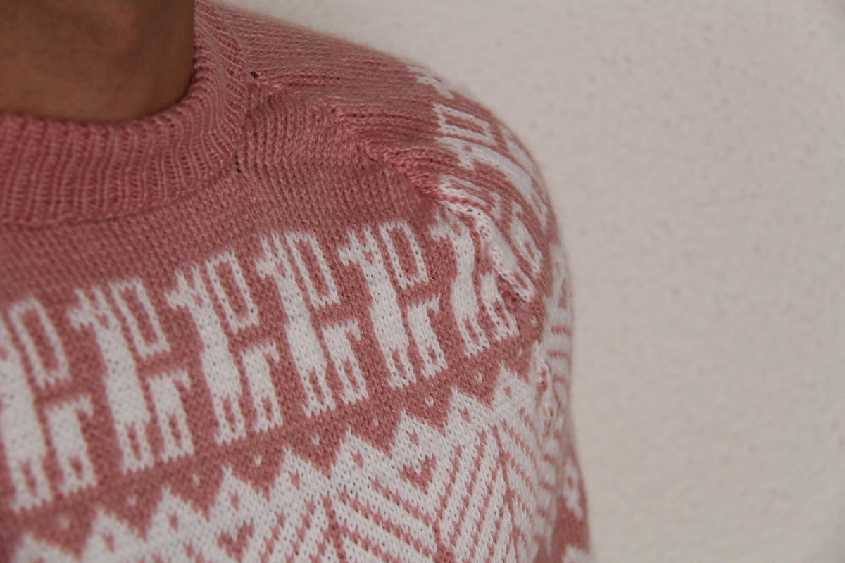 SELVA Pullover Weiss-Rosa