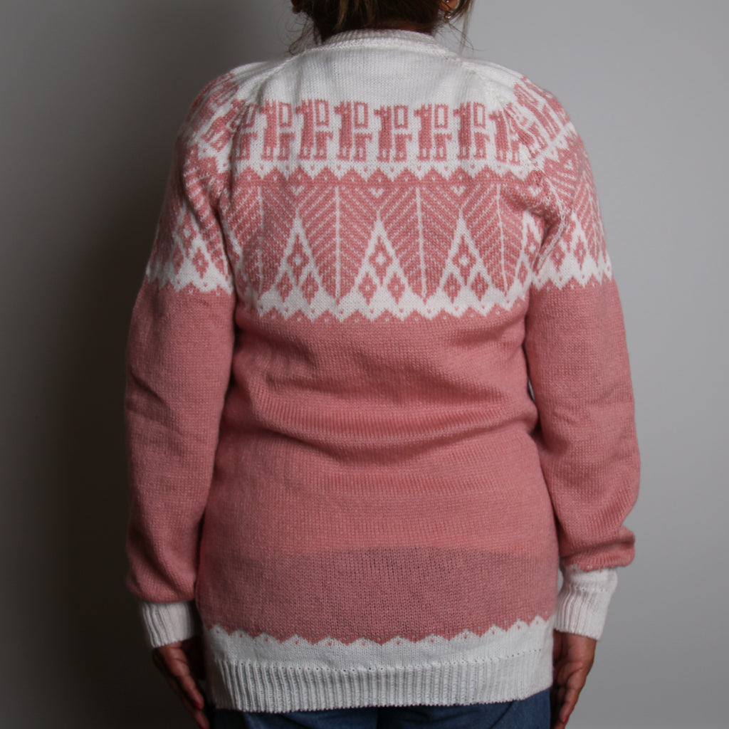 SELVA Pullover Rosa-Weiss