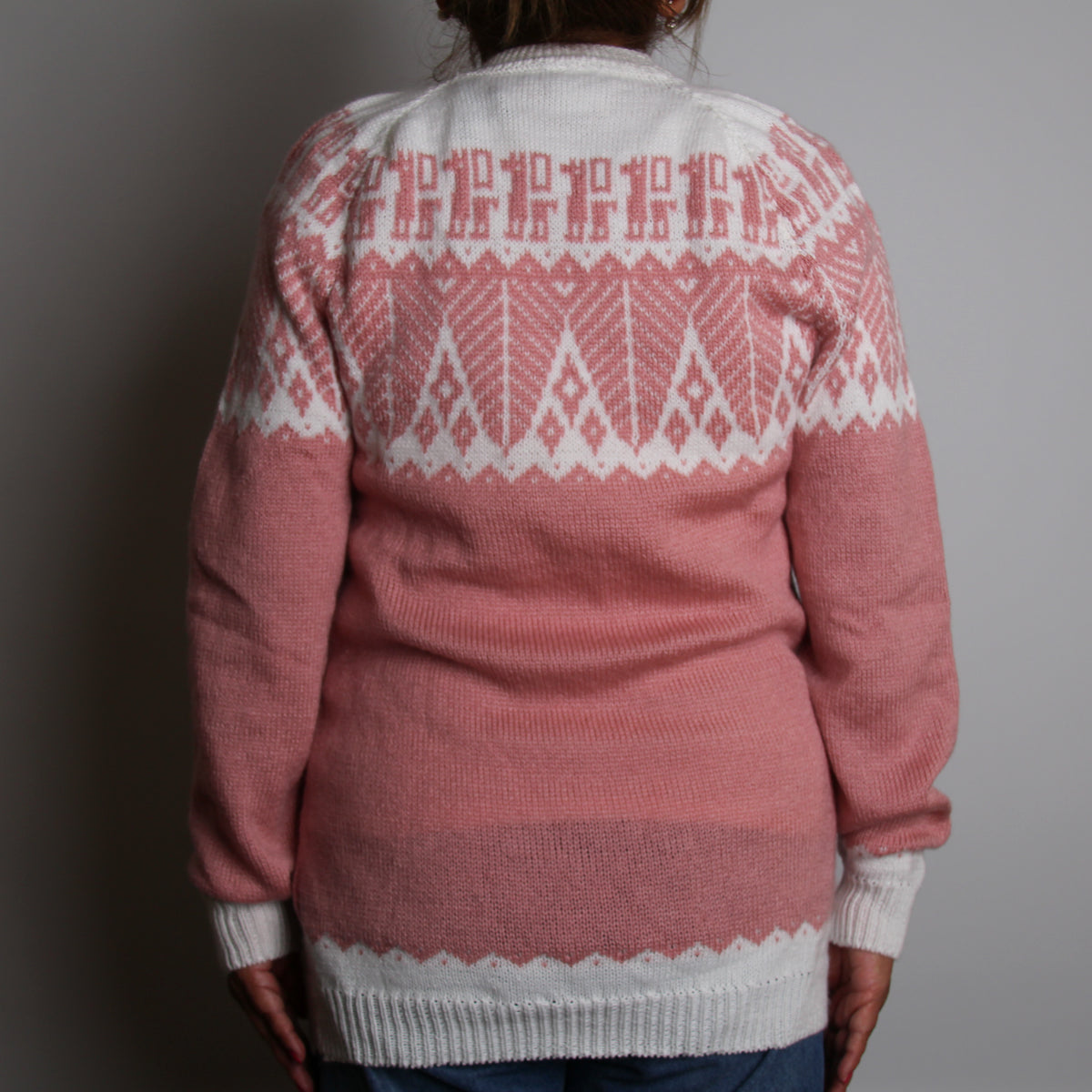 SELVA Pullover Rosa-Weiss